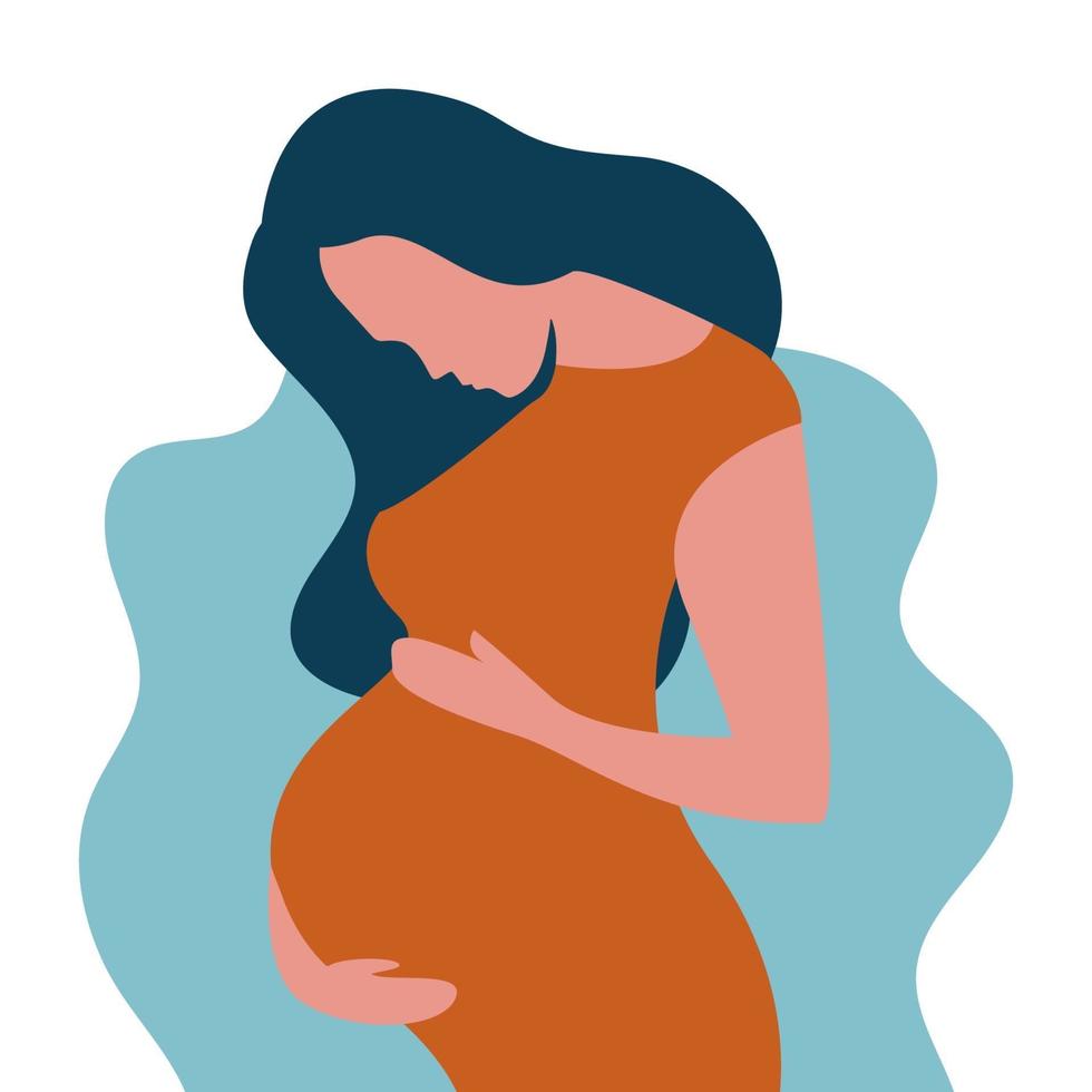 pregnant-woman-concept-in-cute-cartoon-style-free-vector